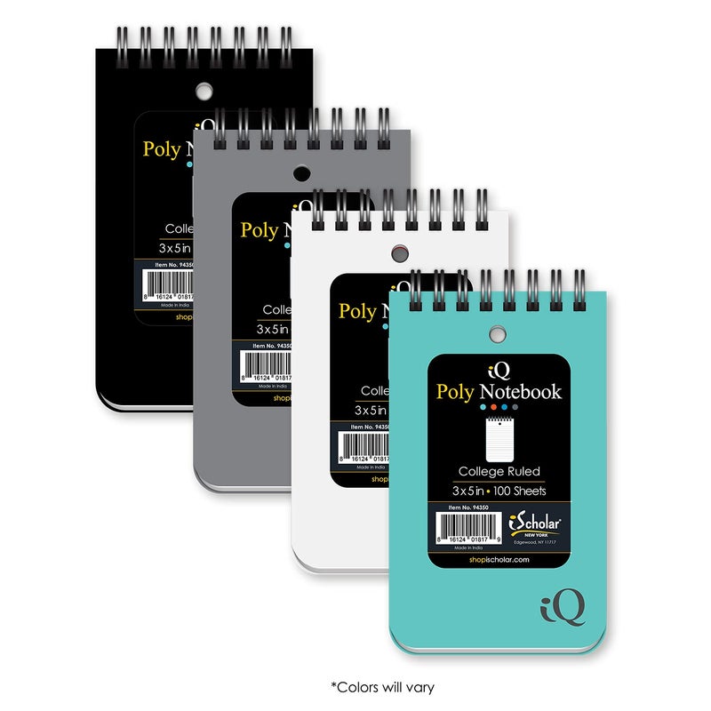 iScholar Double Wire Poly Memo Book  3 x 5""  Top Open  Color will Vary (94350) - Image 2